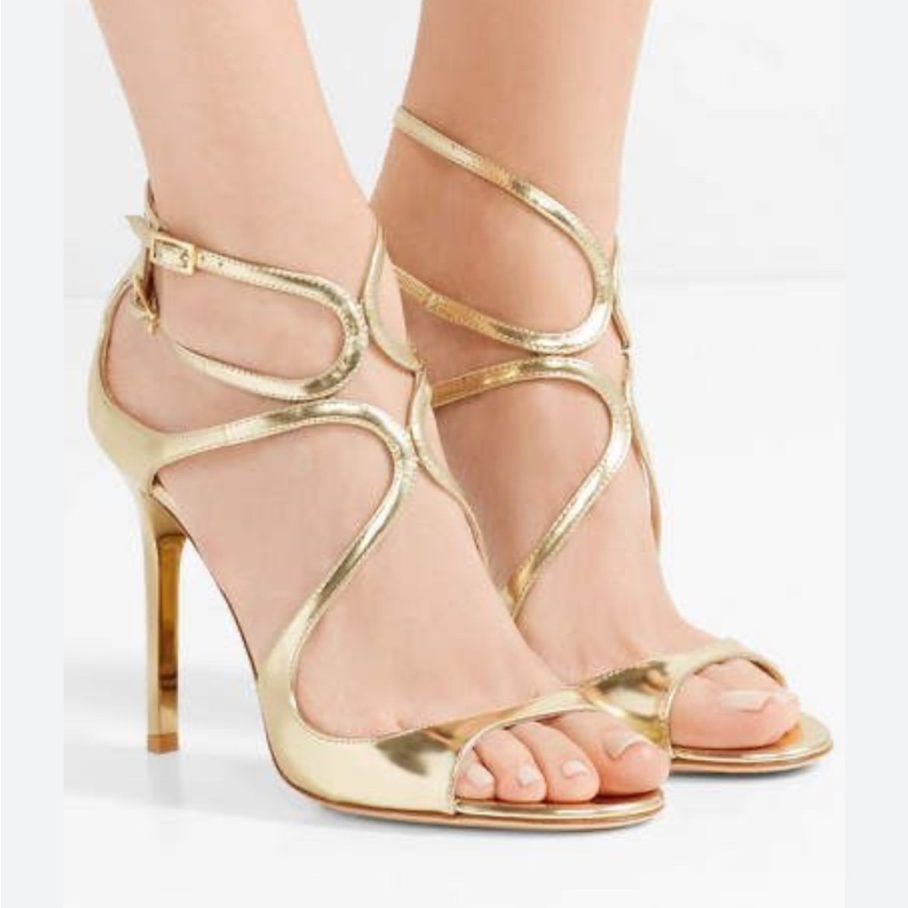Jimmy Choo Gold Strappy Heels